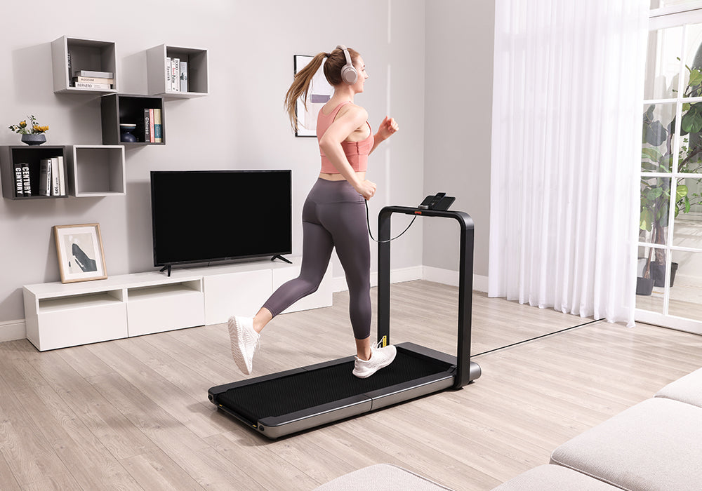 Folding Treadmill, TODO Under Desk Treadmills with Remote Control and LCD  Display, Portable and Installation-Free Running Machine, Walking Jogging