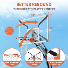 54" Outdoor Portable Basketball Hoop