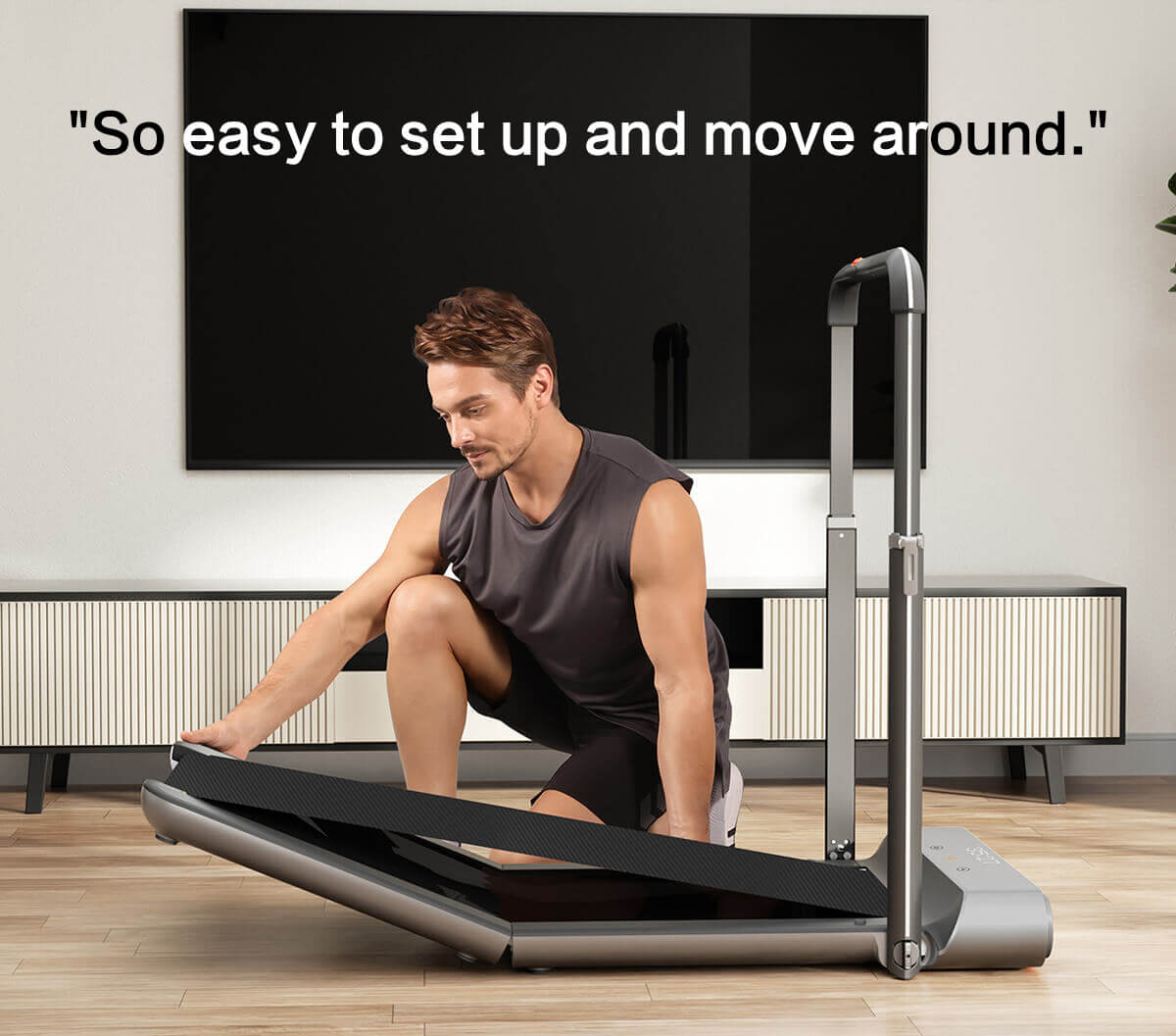 Linear premium foldable walking treadmill with phone holder and remote control sale